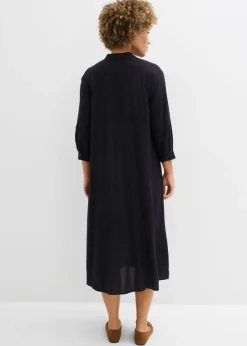 Vestido midi de mezcla de lino