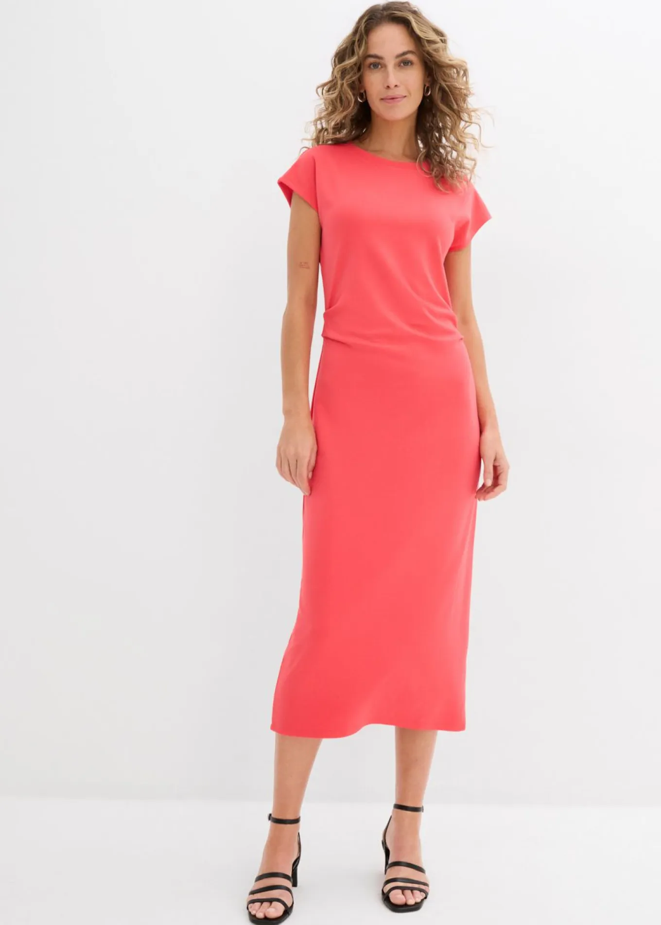 Vestido midi de mezcla de viscosa suave