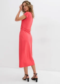 Vestido midi de mezcla de viscosa suave