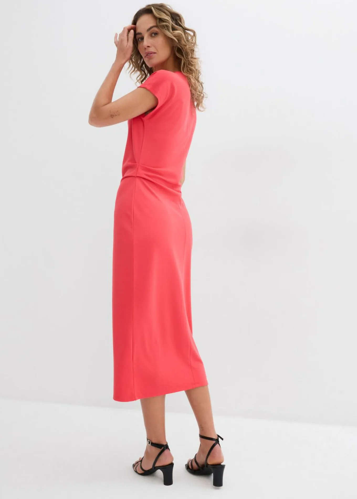 Vestido midi de mezcla de viscosa suave