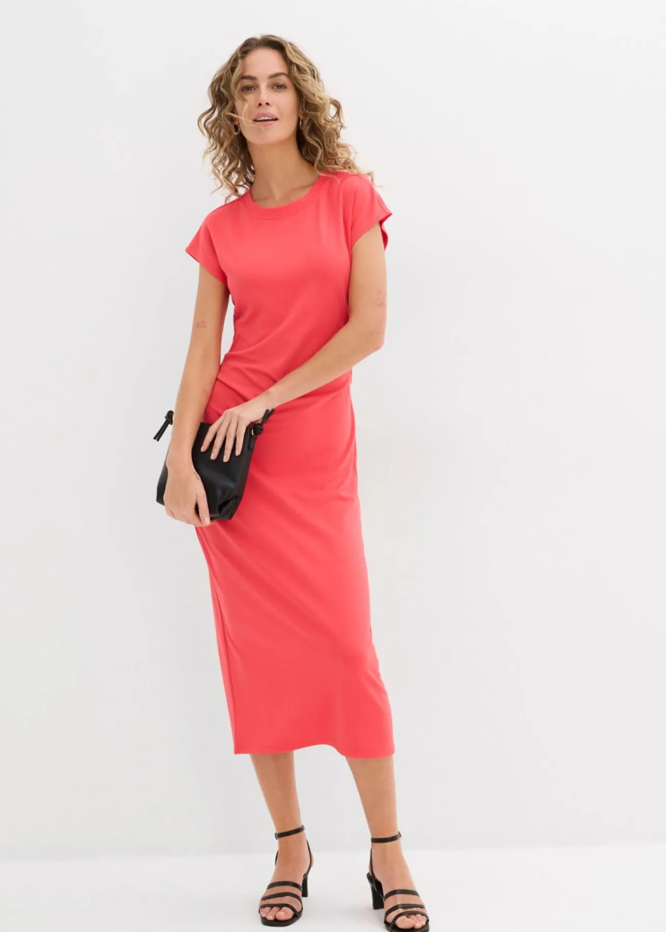 Vestido midi de mezcla de viscosa suave