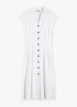 Vestido midi de mezcla de lino ligero