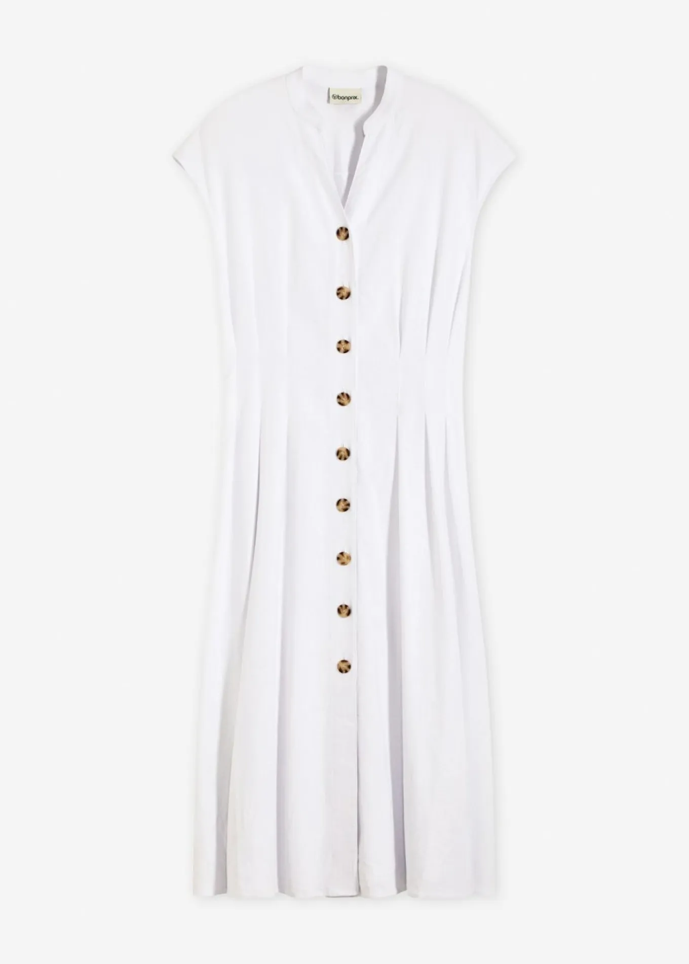Vestido midi de mezcla de lino ligero