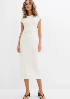 Vestido midi de mezcla de viscosa suave