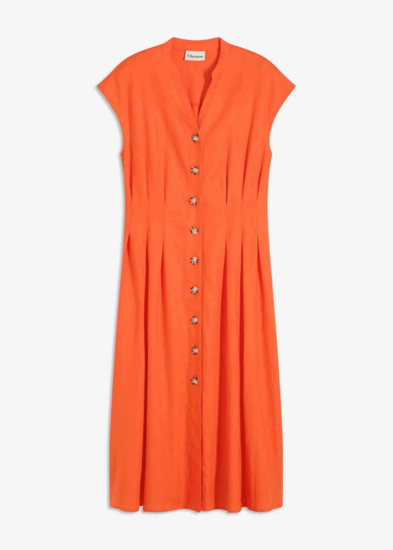 Vestido midi de mezcla de lino ligero