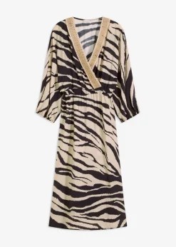 Vestido midi de mezcla de viscosa fluida