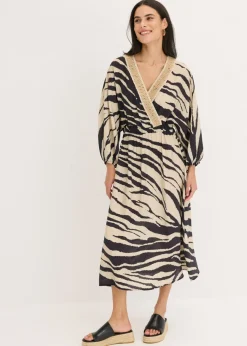 Vestido midi de mezcla de viscosa fluida