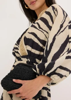 Vestido midi de mezcla de viscosa fluida