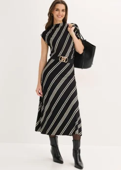 Vestido midi de mezcla de viscosa suave