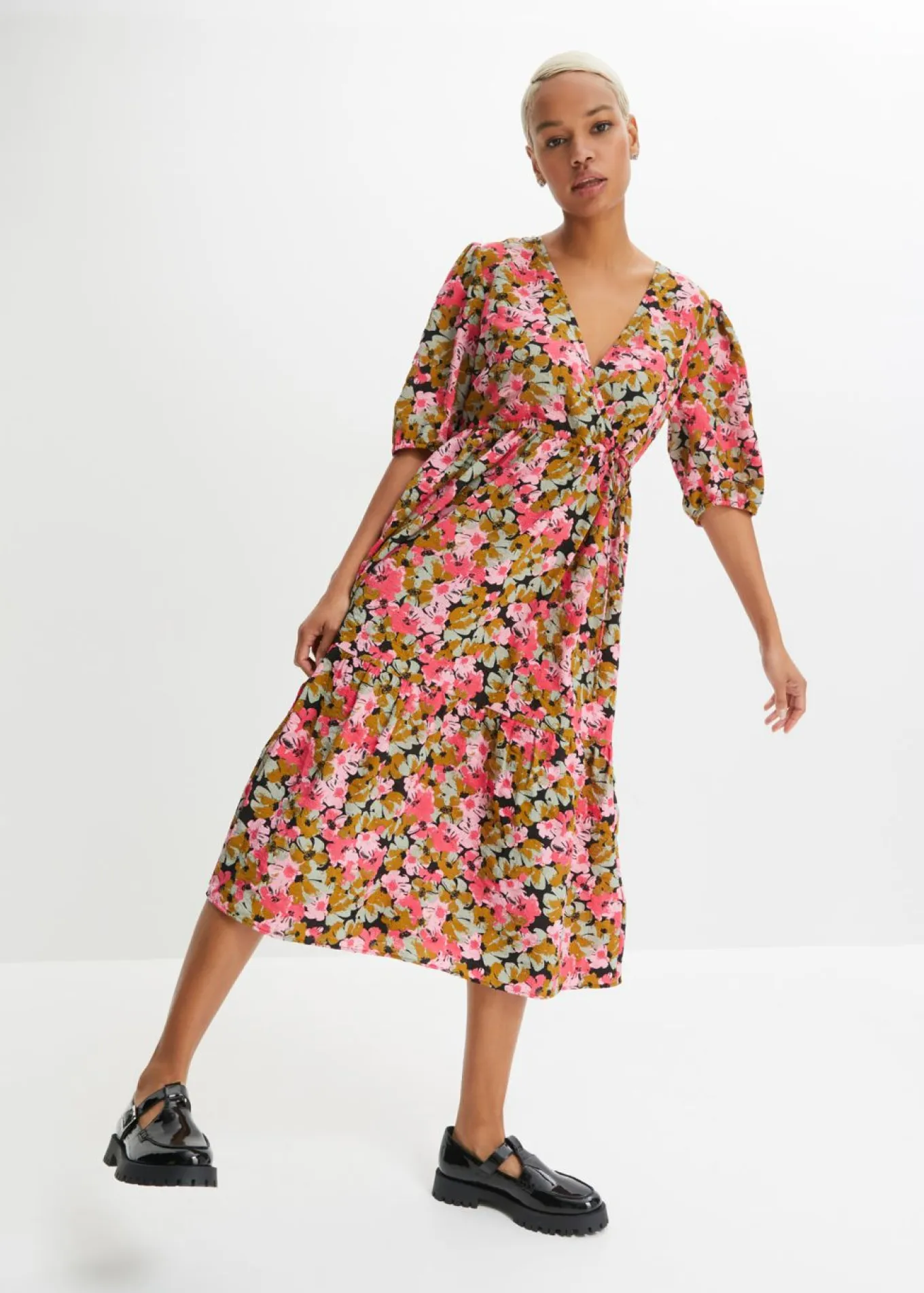Vestido midi de mezcla de viscosa