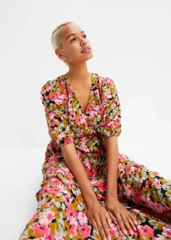 Vestido midi de mezcla de viscosa