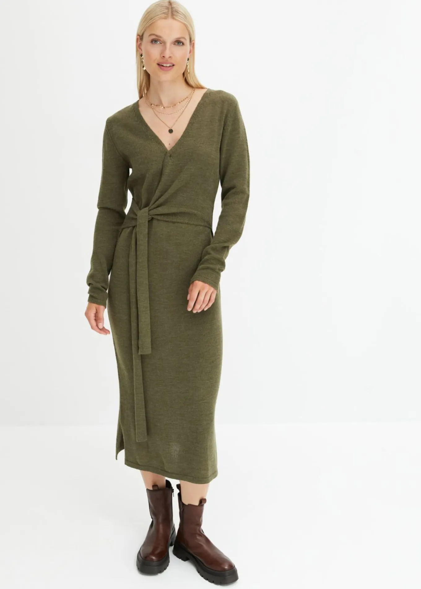Vestido midi de punto