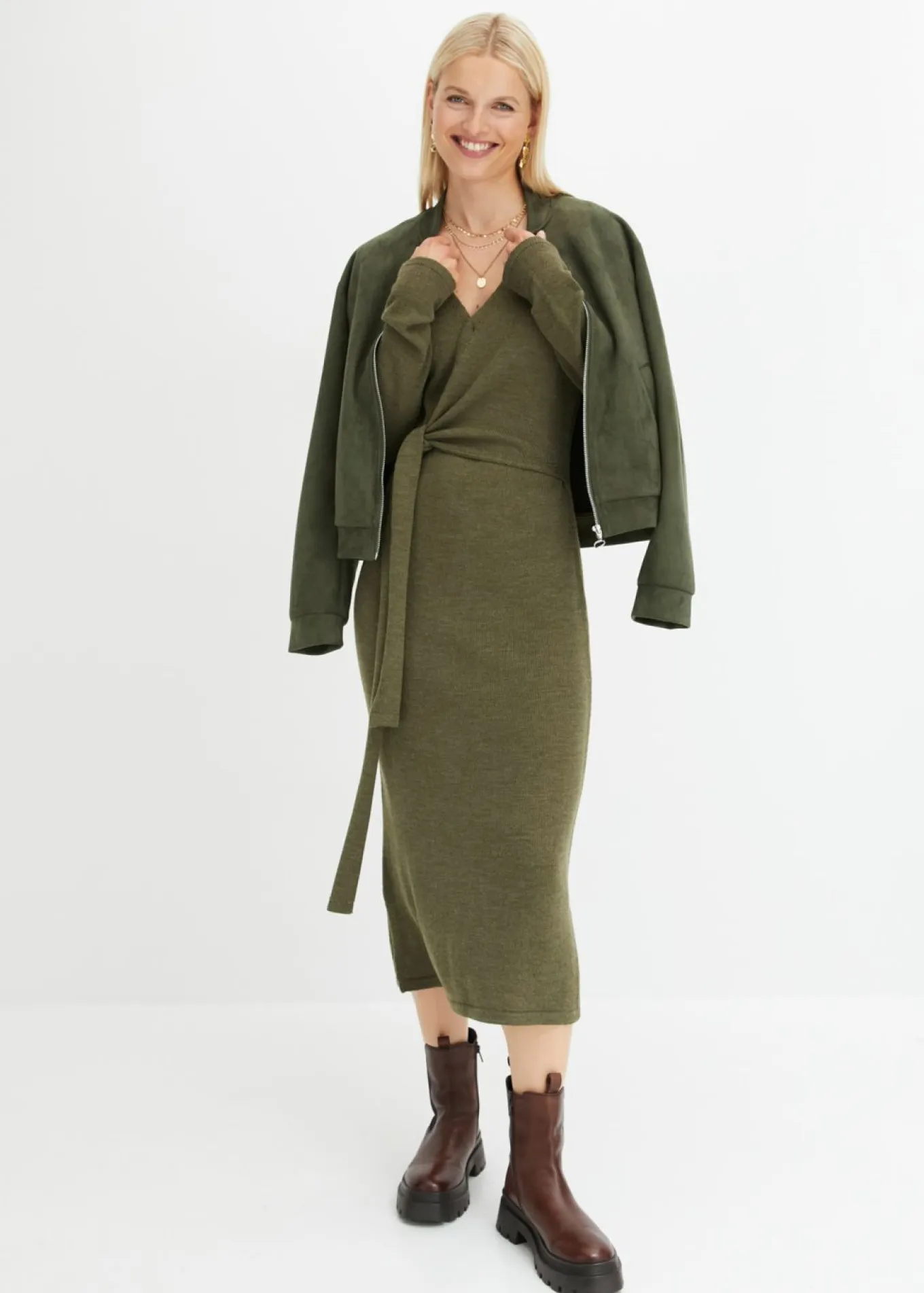 Vestido midi de punto