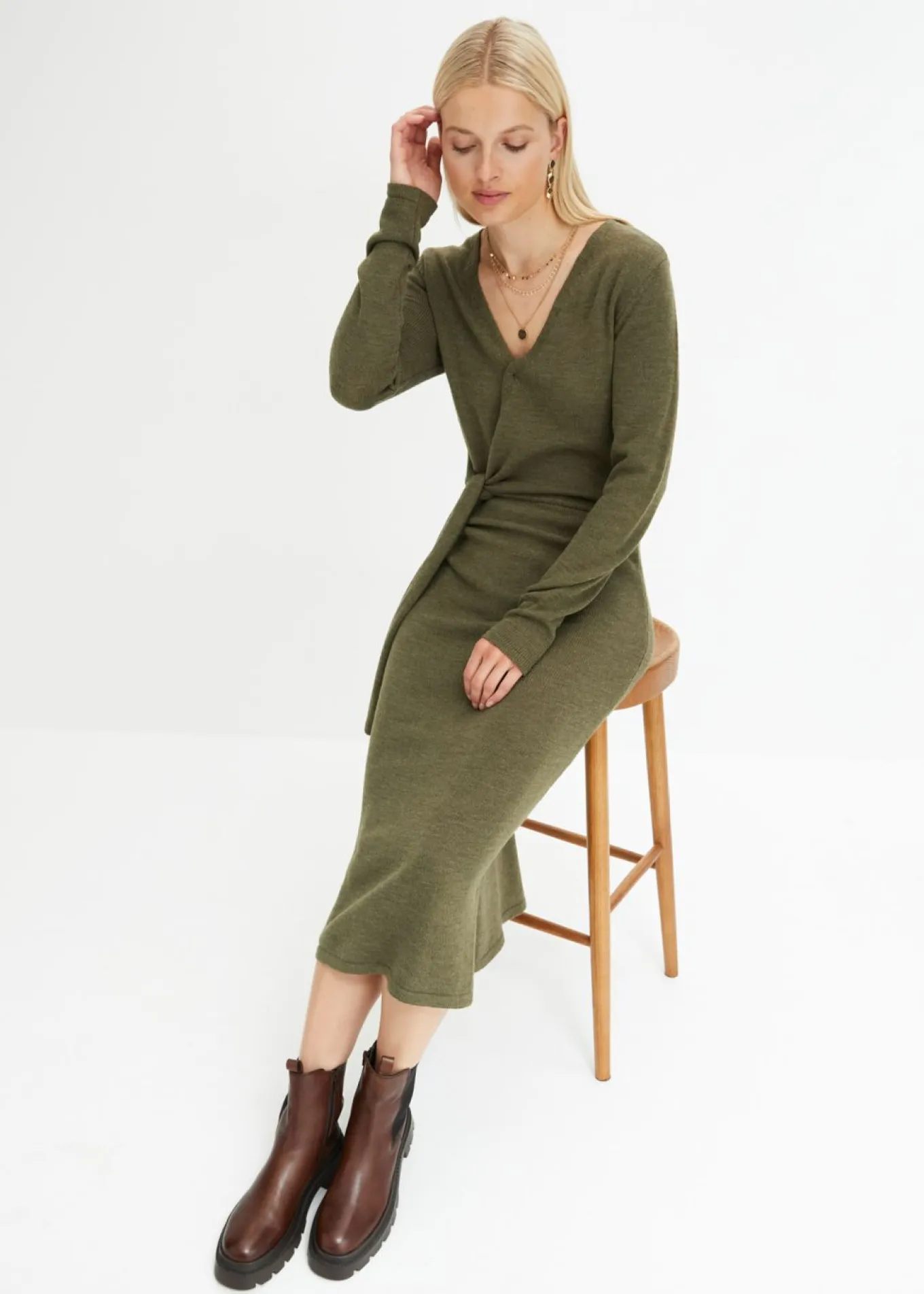 Vestido midi de punto
