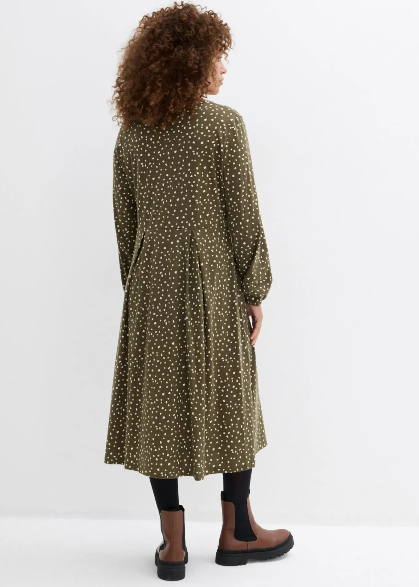 Vestido midi de punto de algodón