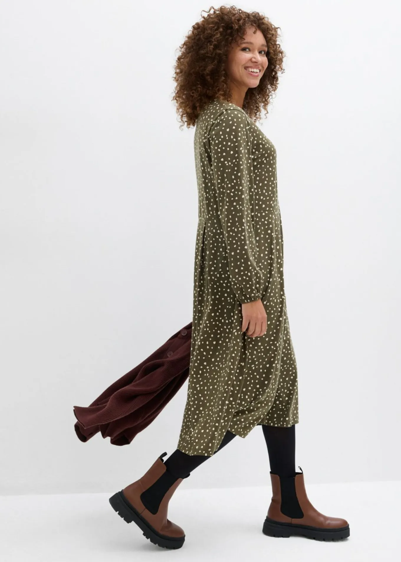Vestido midi de punto de algodón