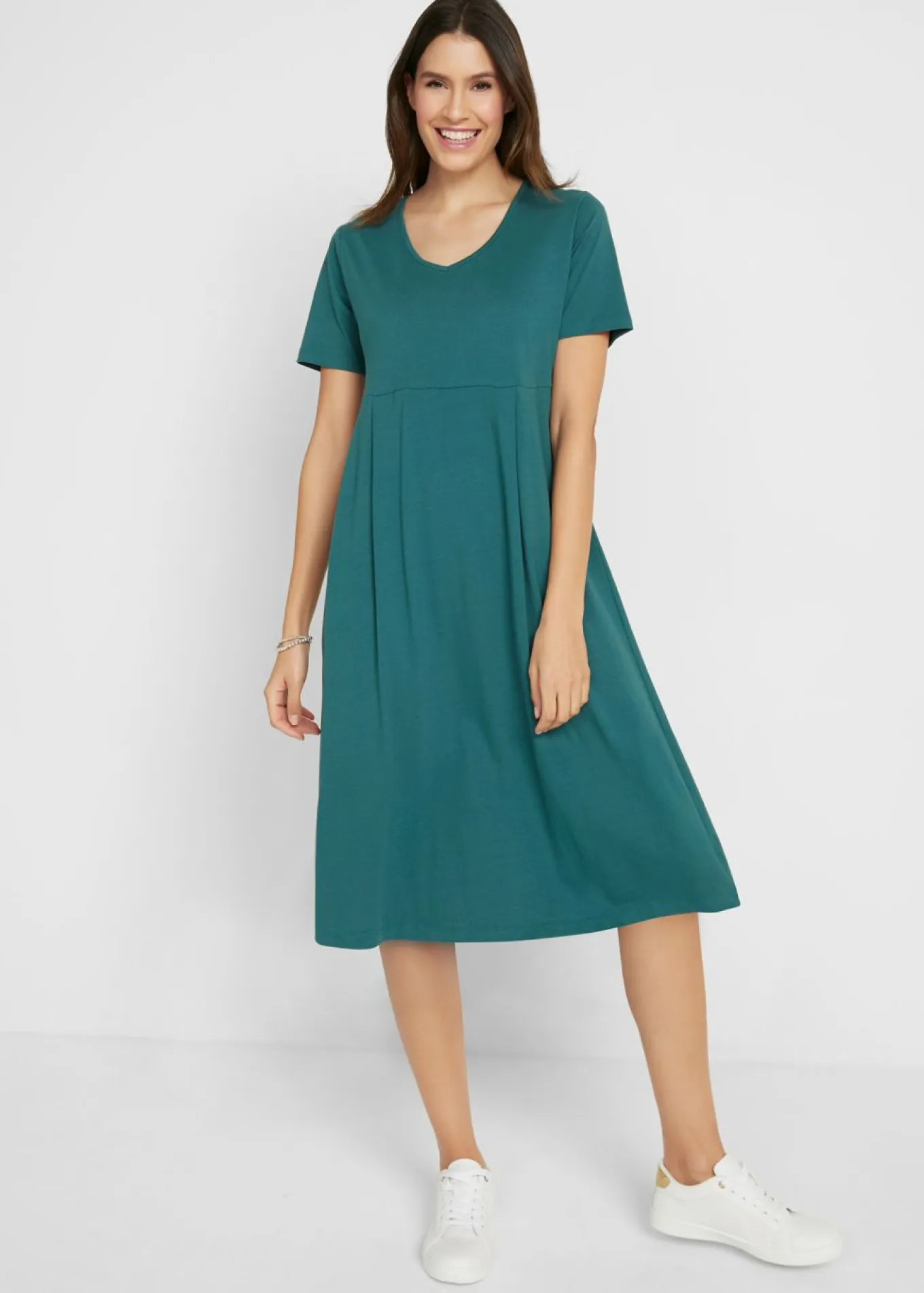 Vestido midi de punto de algodón