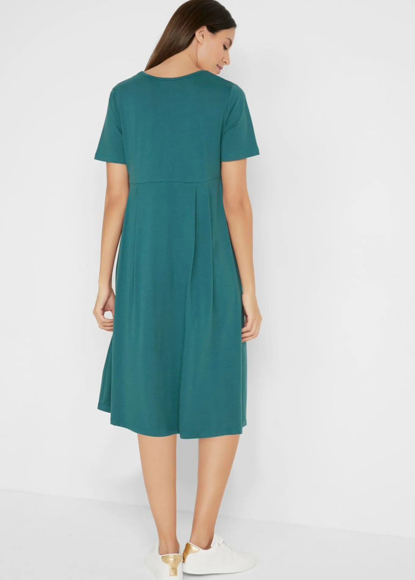 Vestido midi de punto de algodón