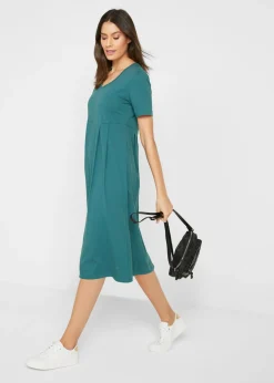 Vestido midi de punto de algodón