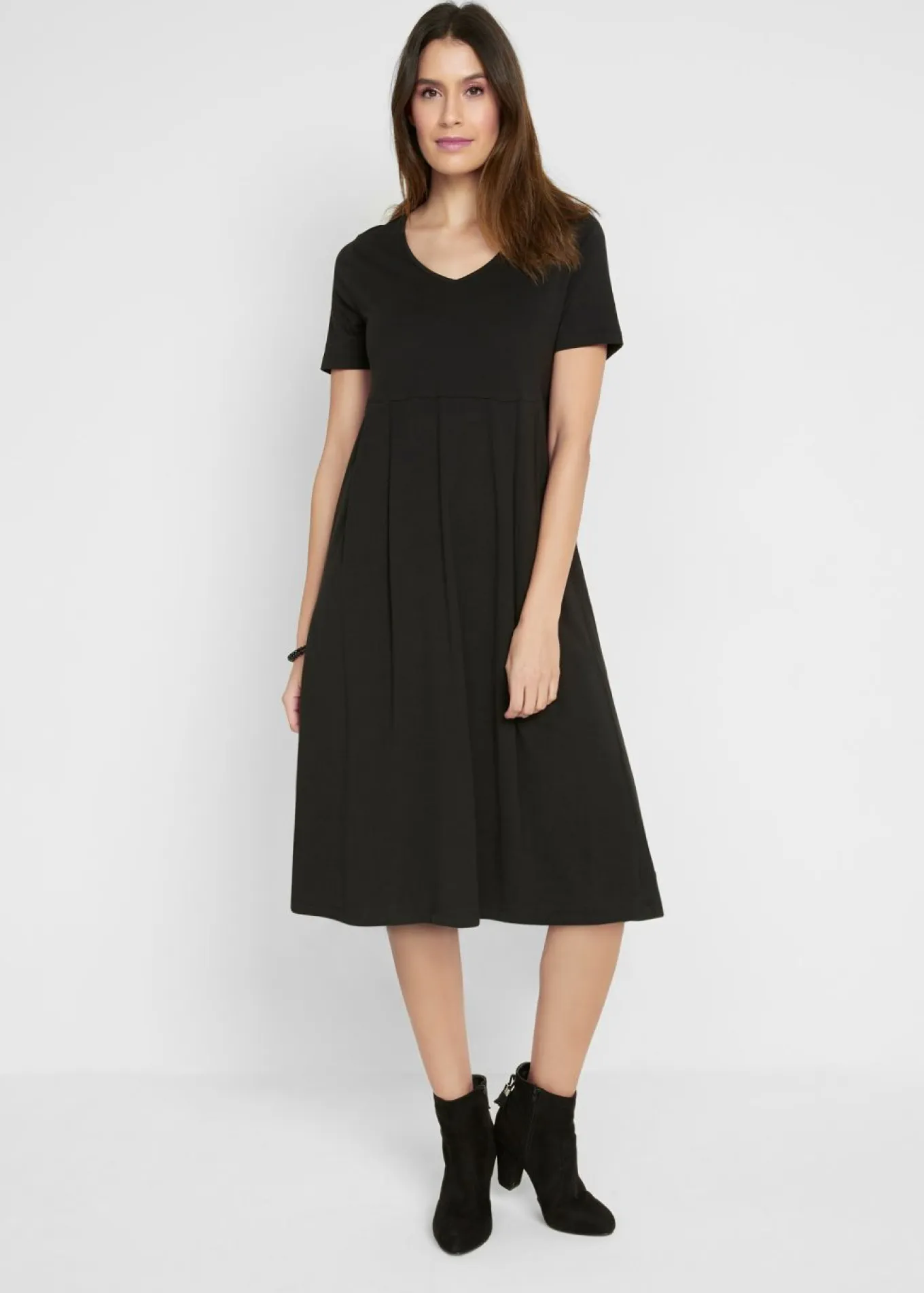 Vestido midi de punto de algodón