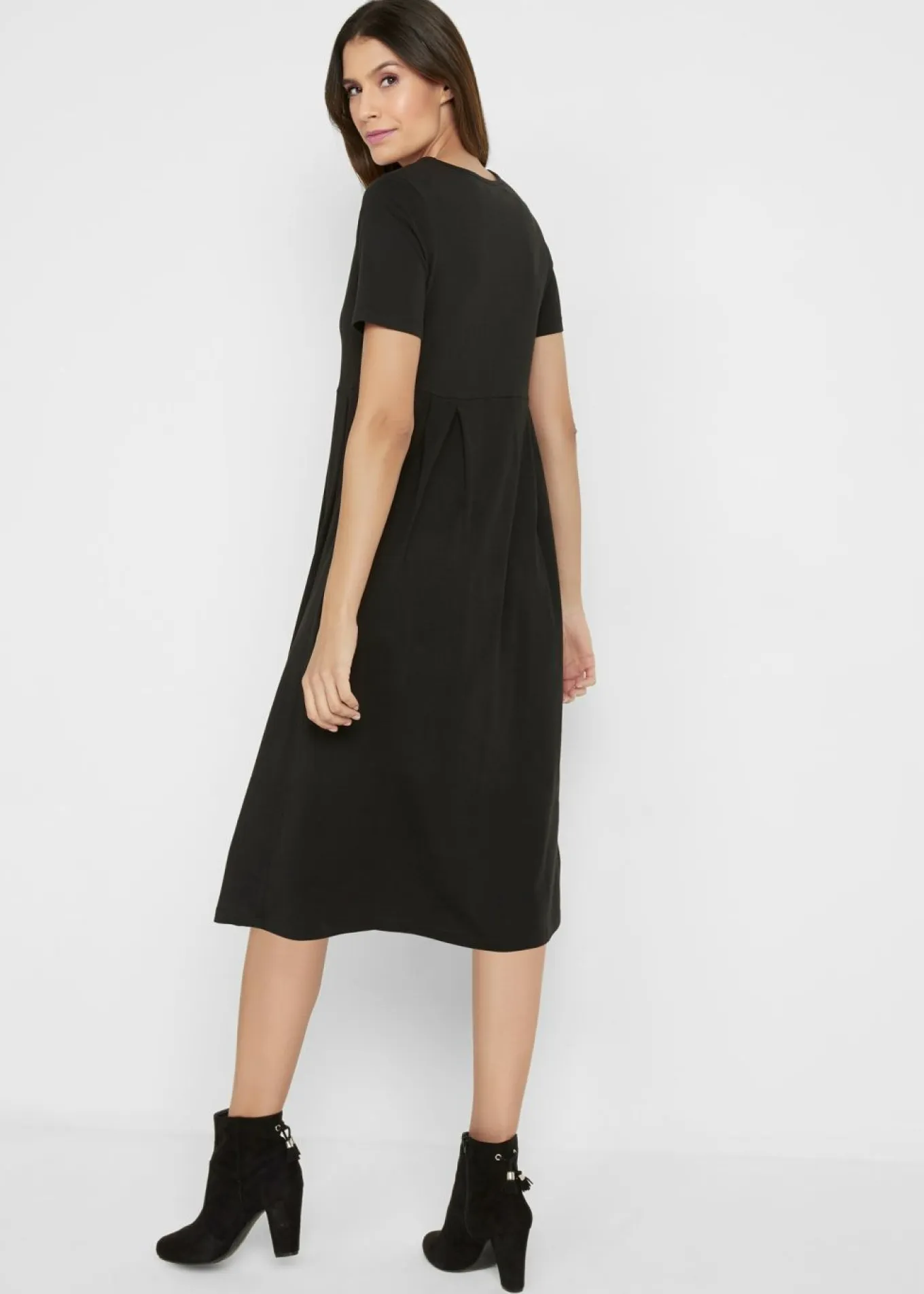 Vestido midi de punto de algodón