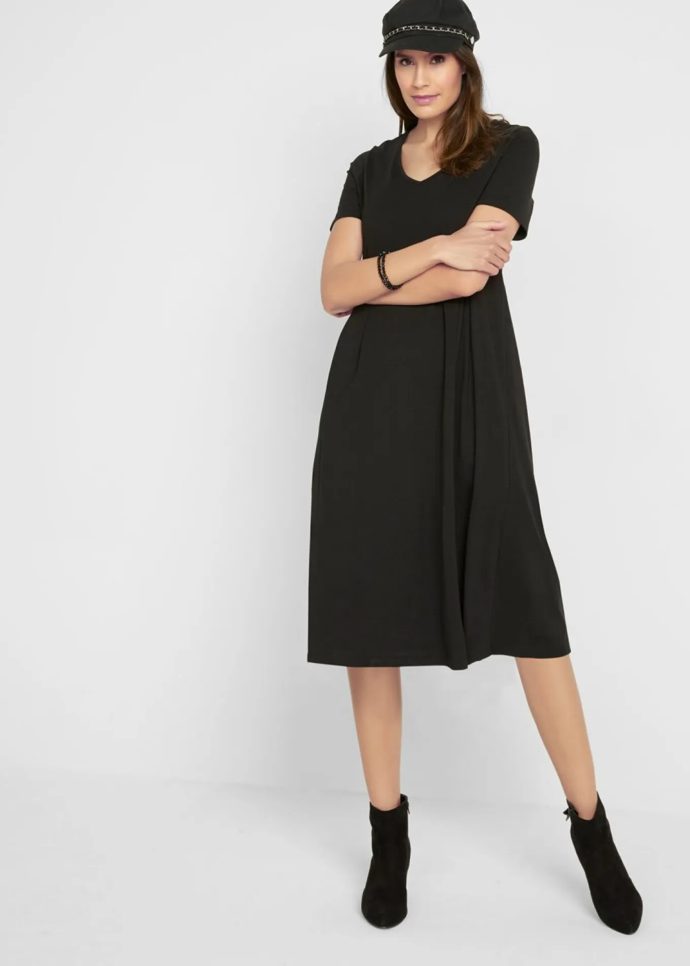 Vestido midi de punto de algodón