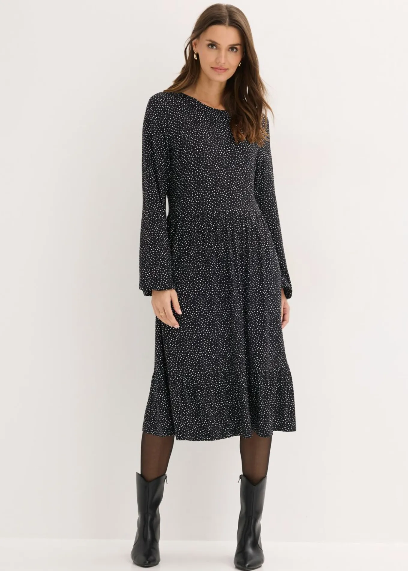 Vestido midi de punto de mezcla de viscosa