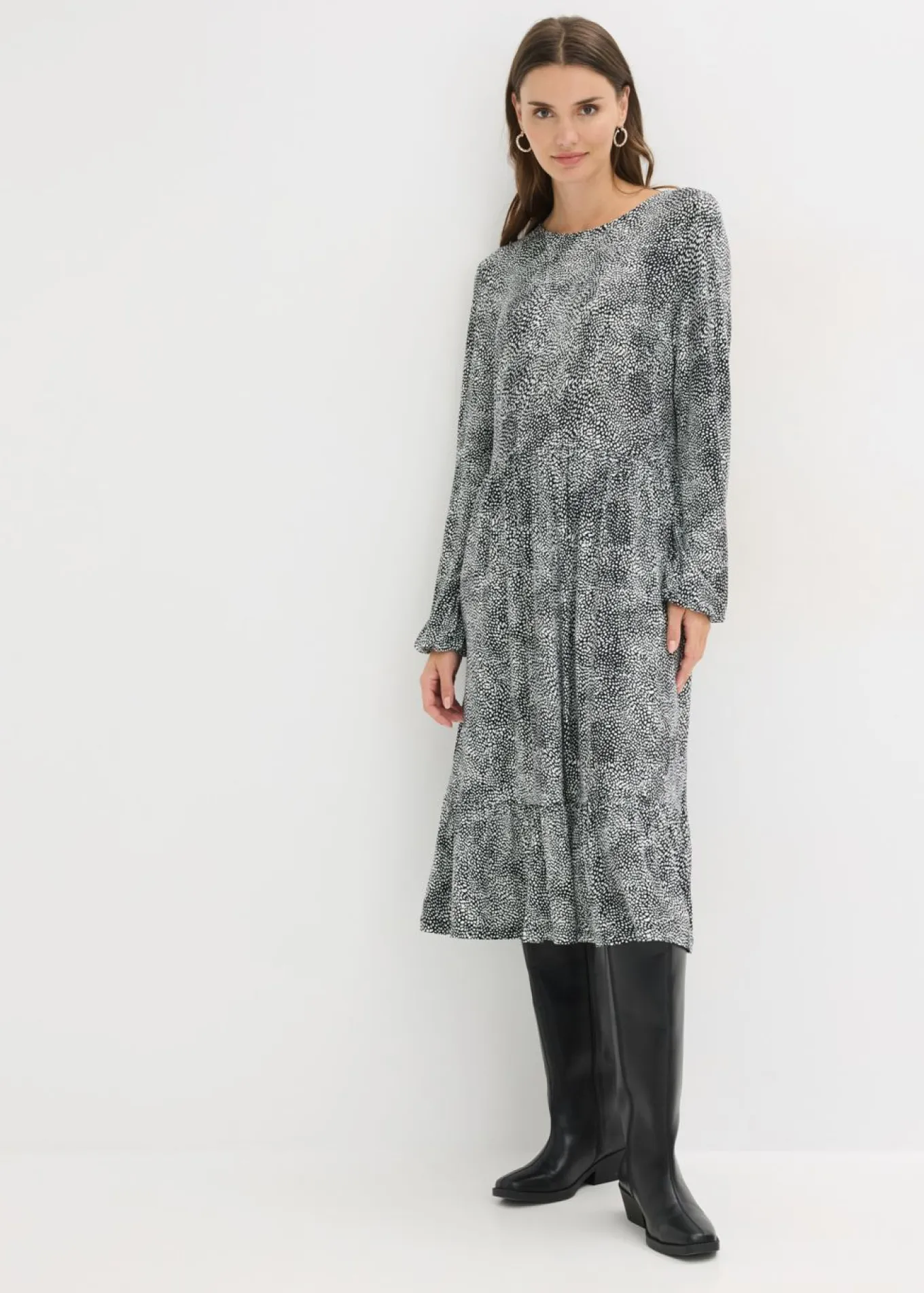Vestido midi de punto de mezcla de viscosa