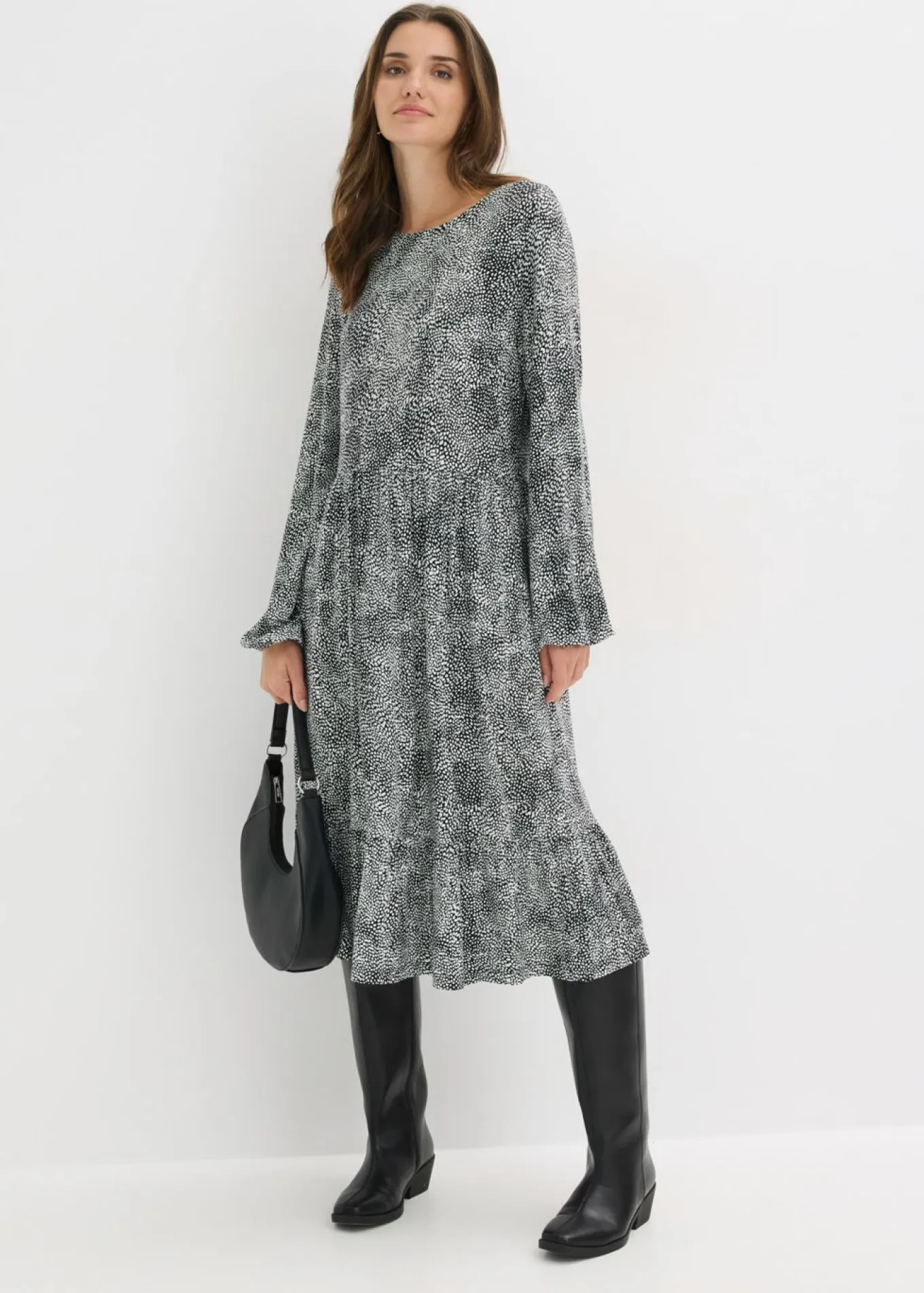Vestido midi de punto de mezcla de viscosa