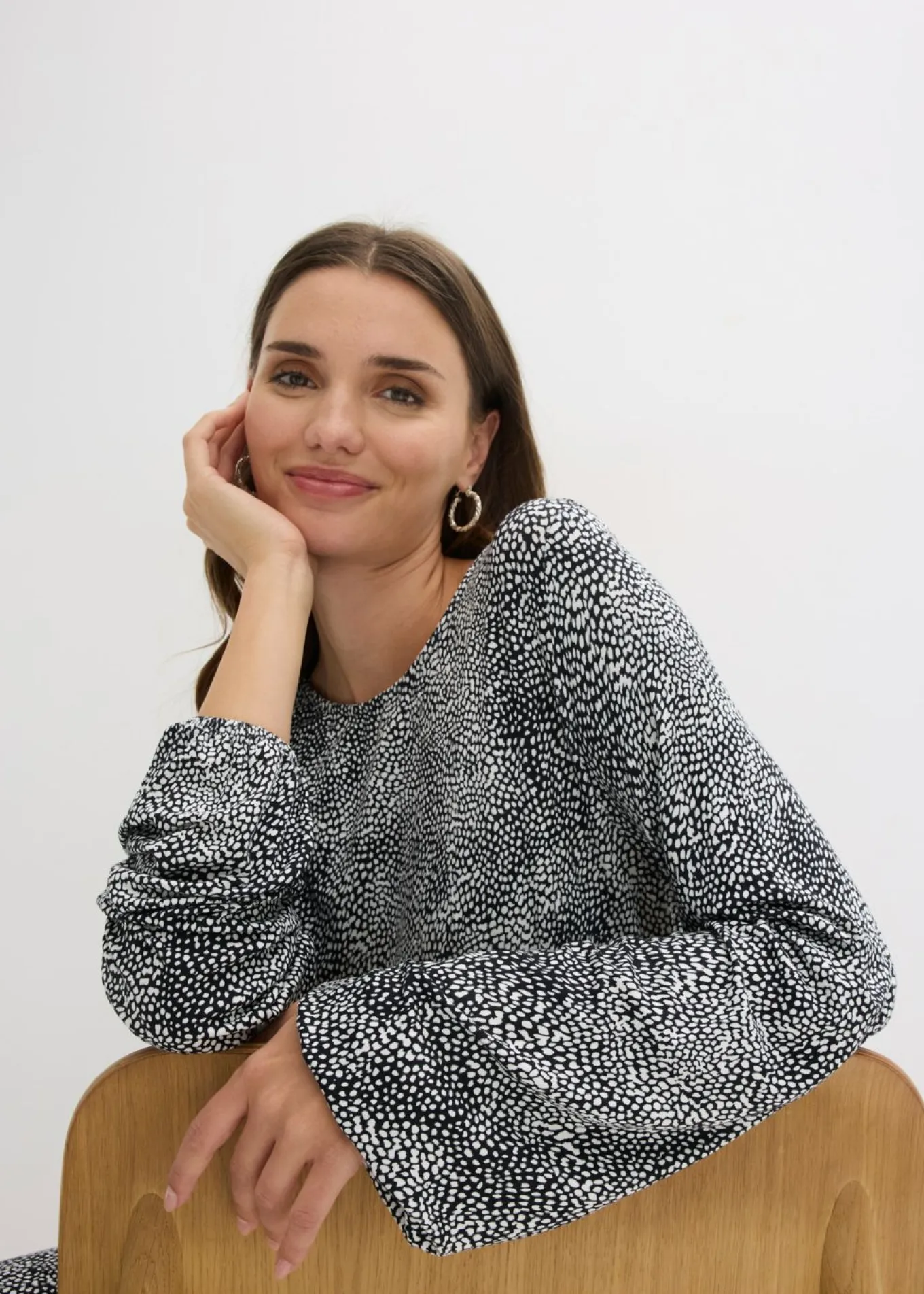 Vestido midi de punto de mezcla de viscosa