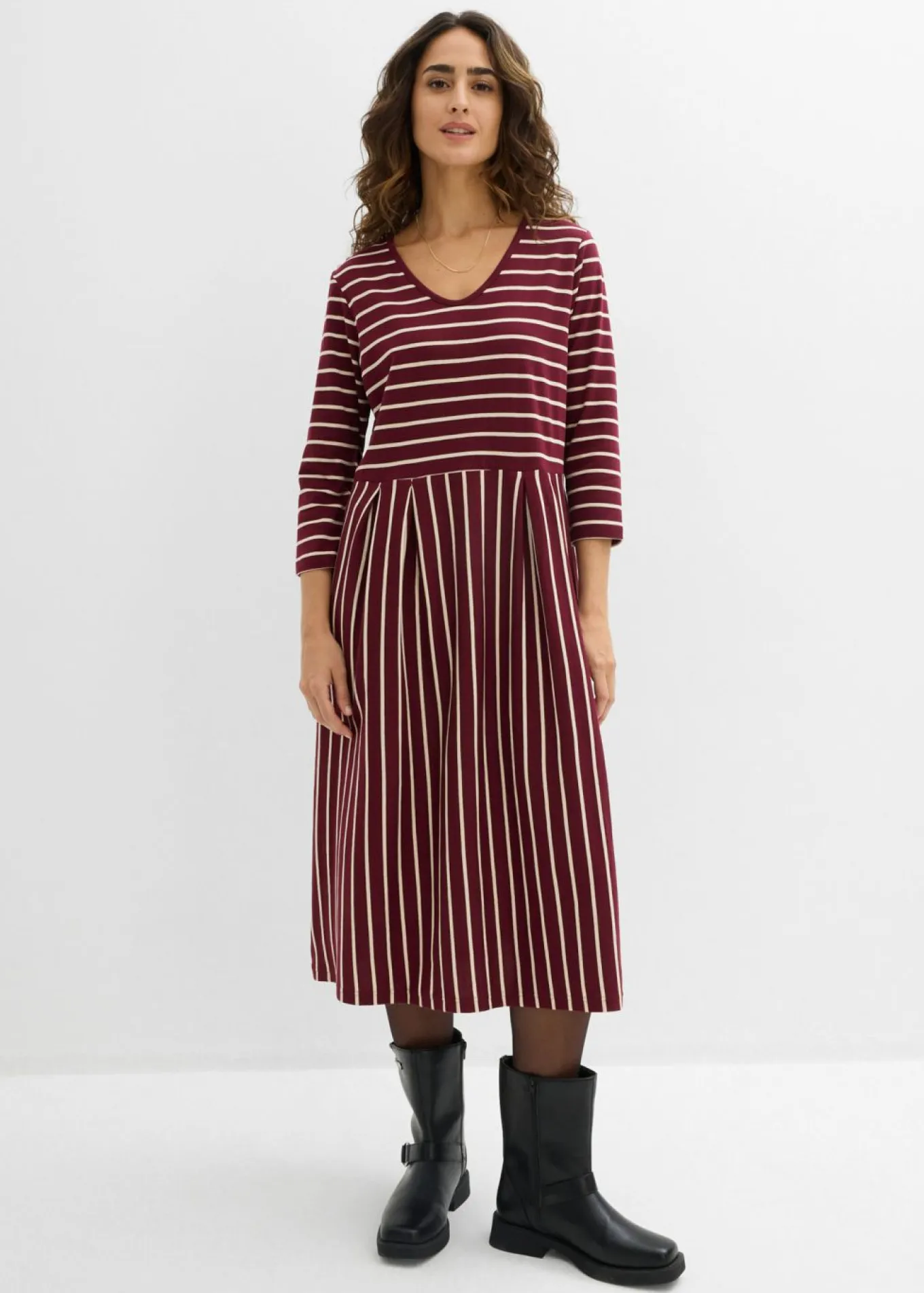 Vestido midi de punto de algodón