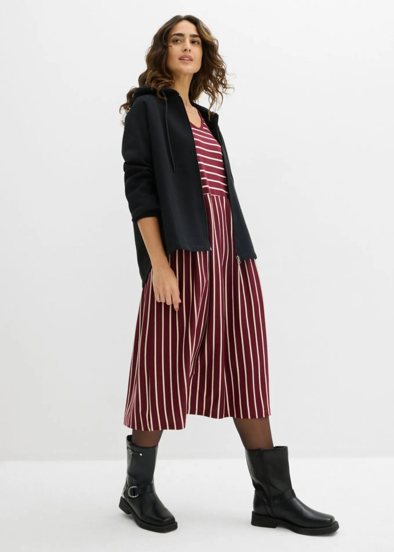 Vestido midi de punto de algodón