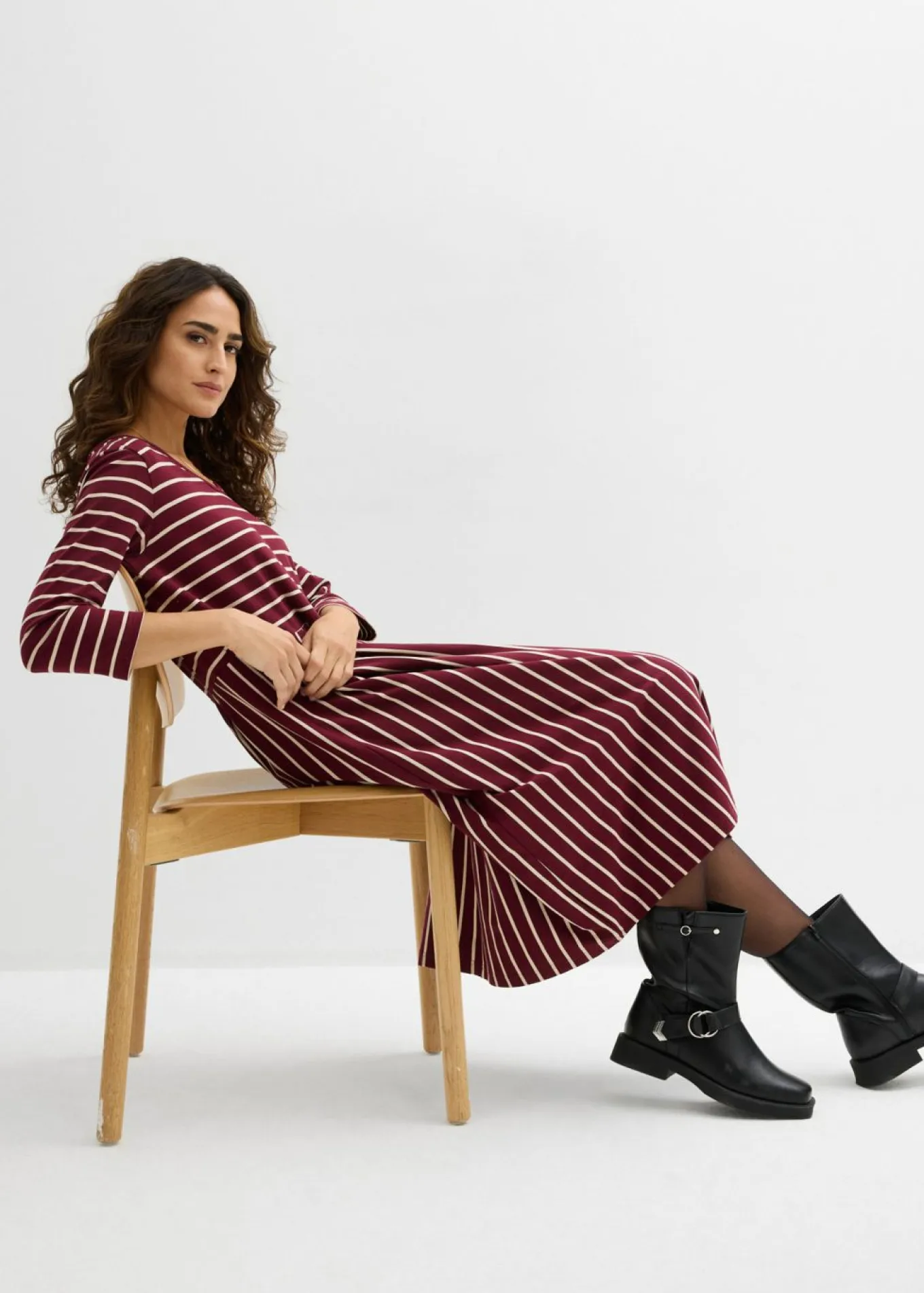 Vestido midi de punto de algodón