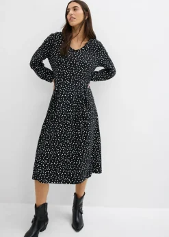 Vestido midi de punto de algodón