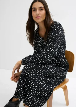 Vestido midi de punto de algodón