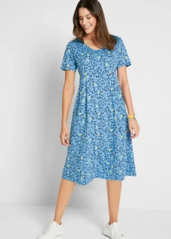 Vestido midi de punto de algodón