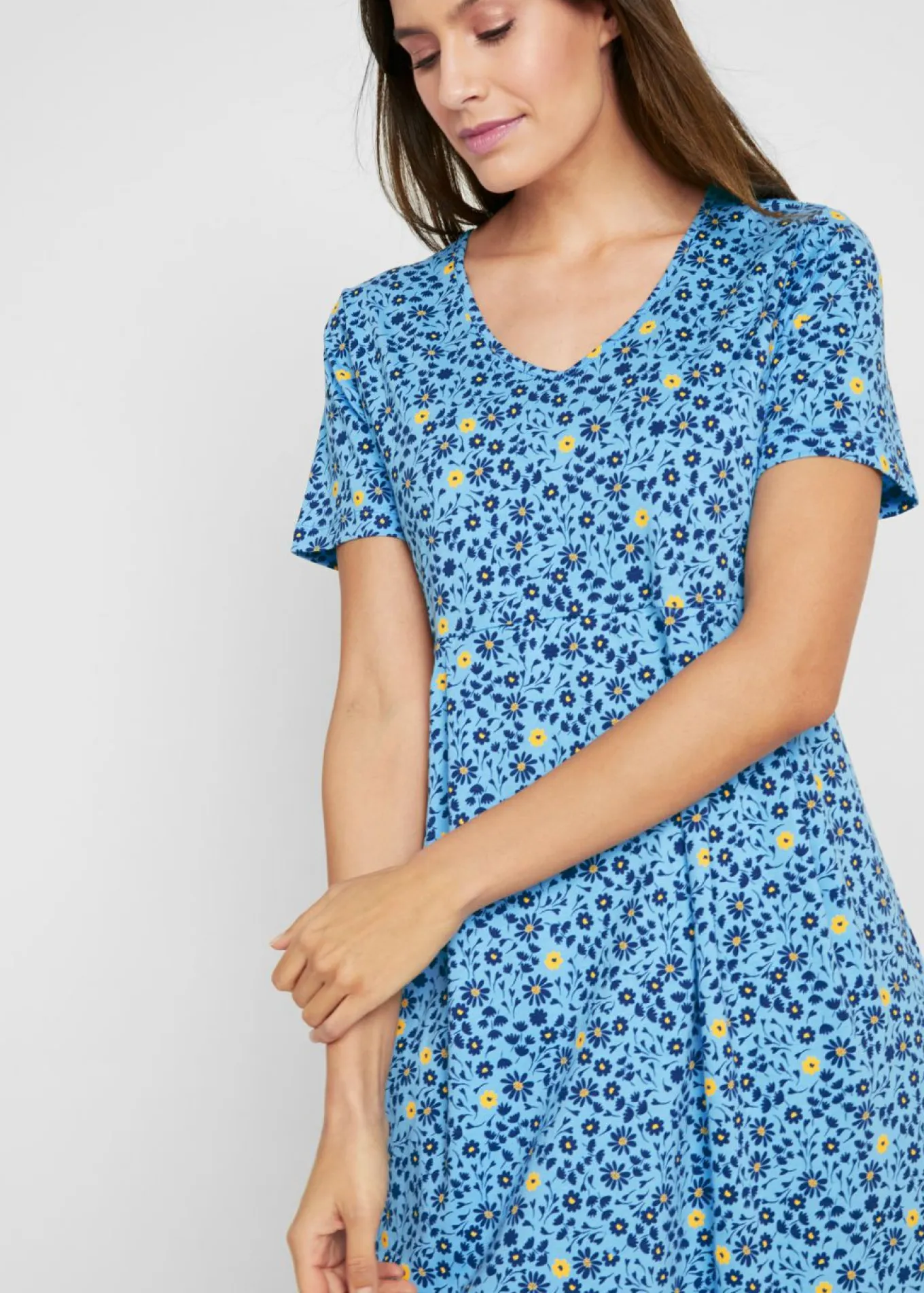 Vestido midi de punto de algodón