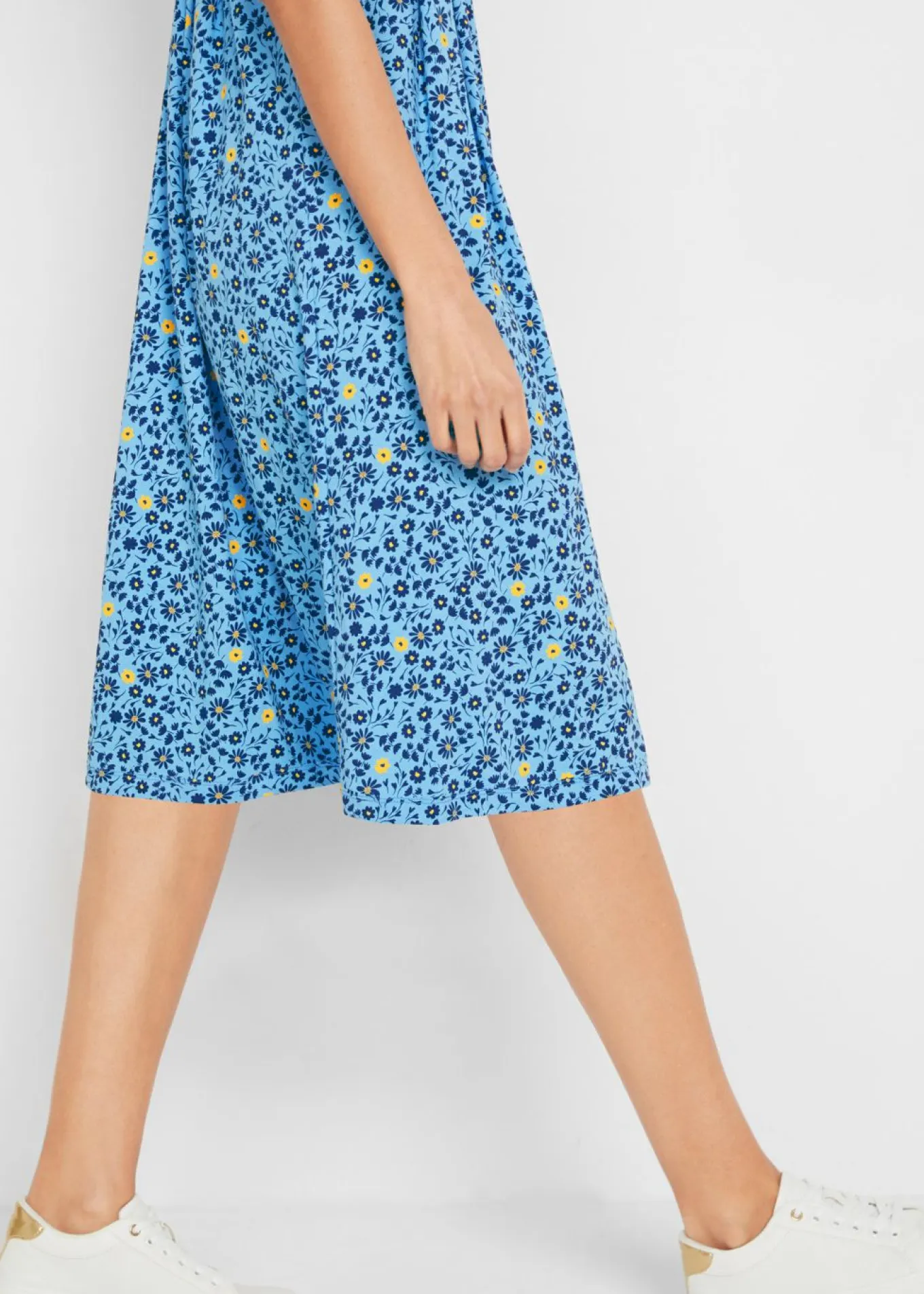 Vestido midi de punto de algodón