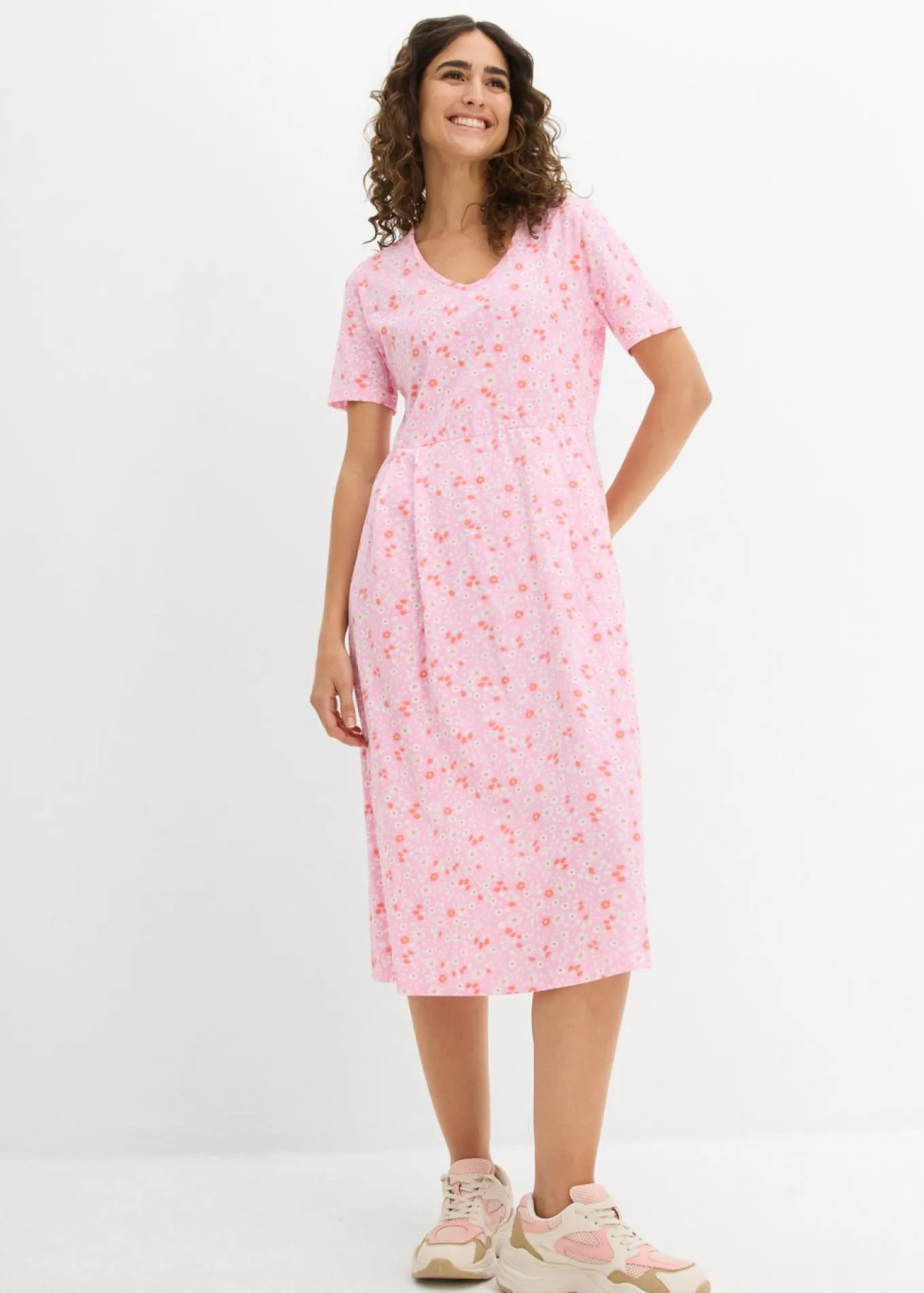Vestido midi de punto de algodón
