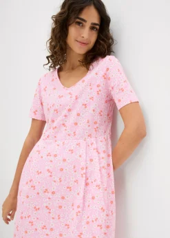 Vestido midi de punto de algodón