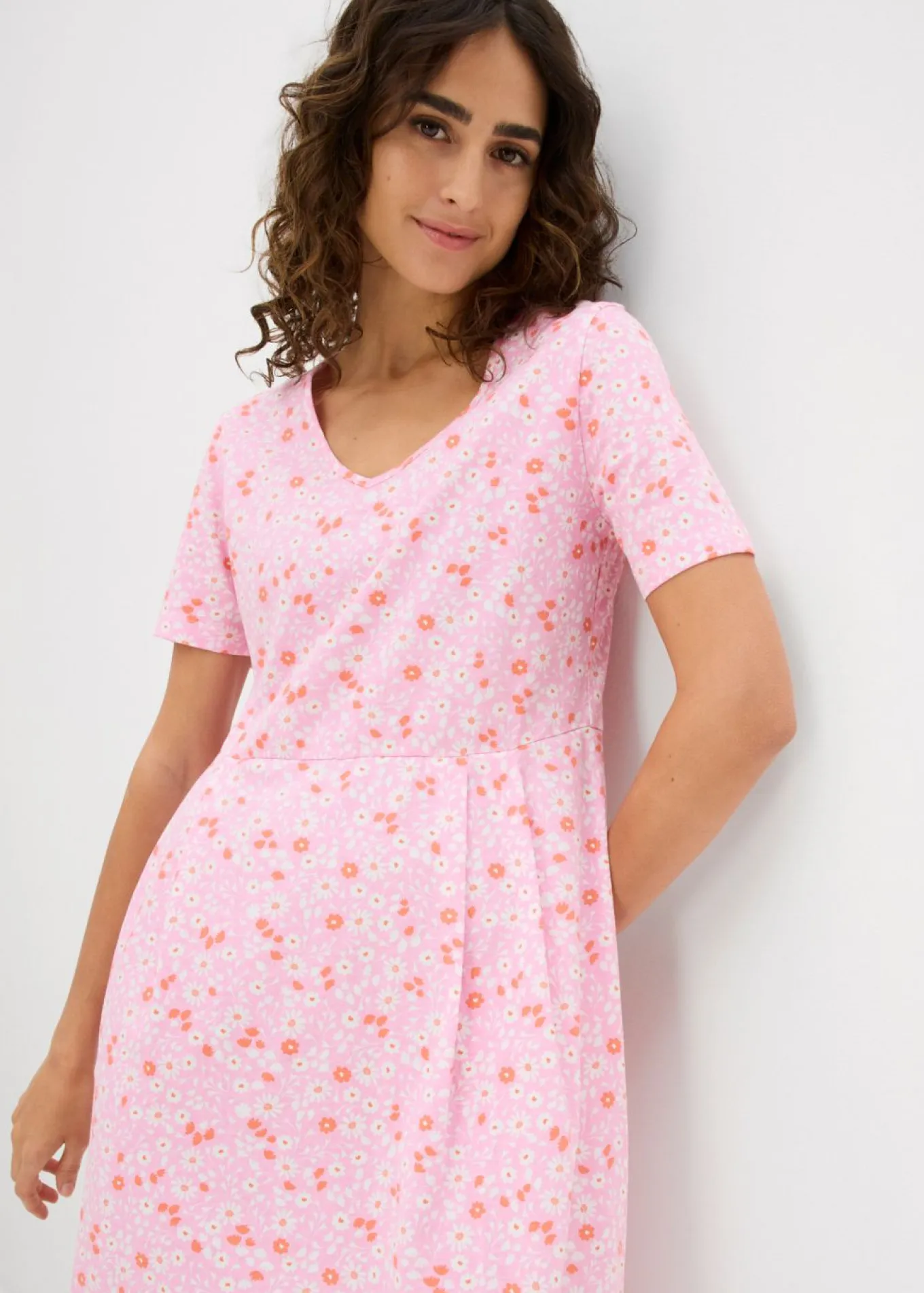 Vestido midi de punto de algodón