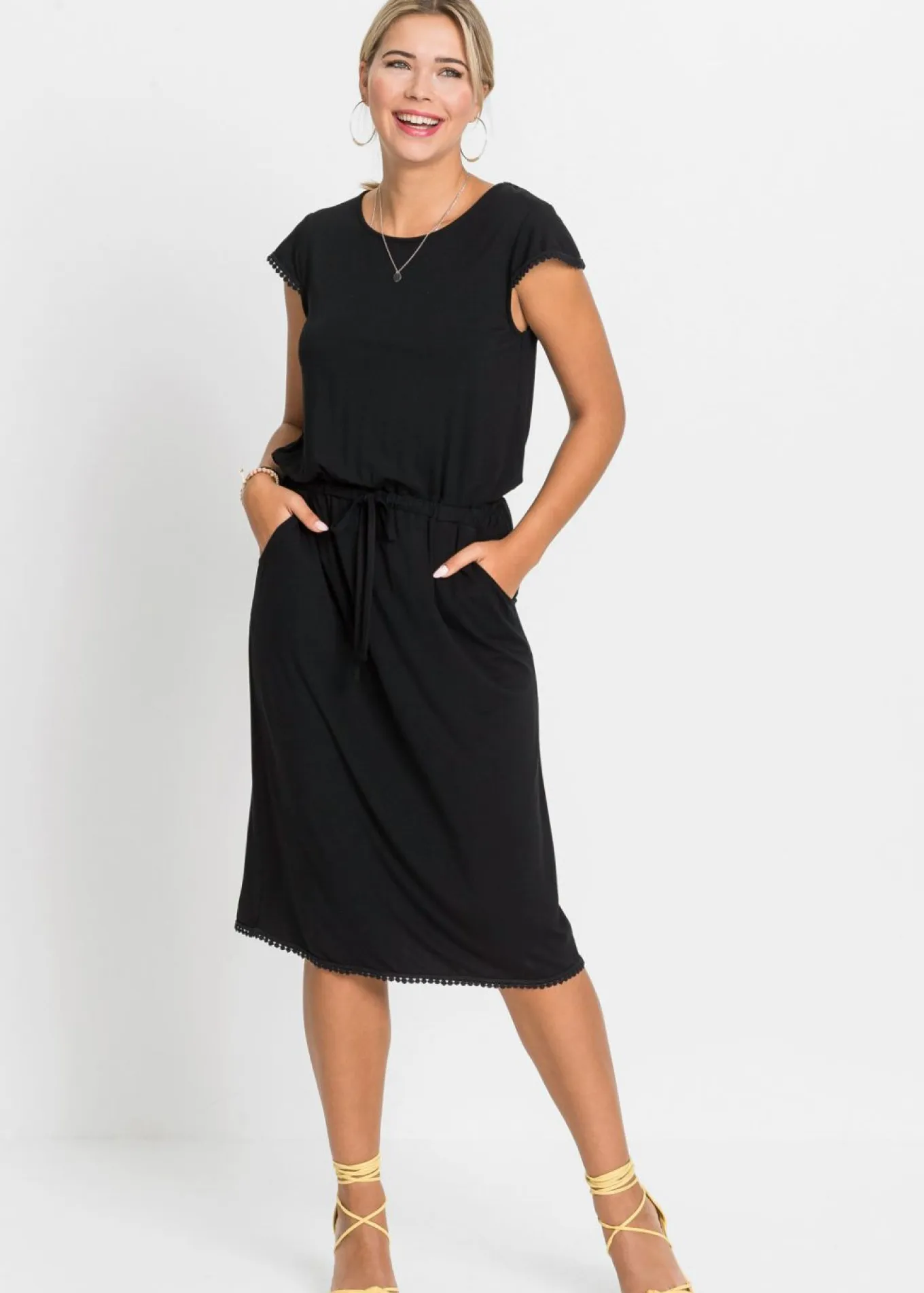 Vestido midi de punto en viscosa sostenible