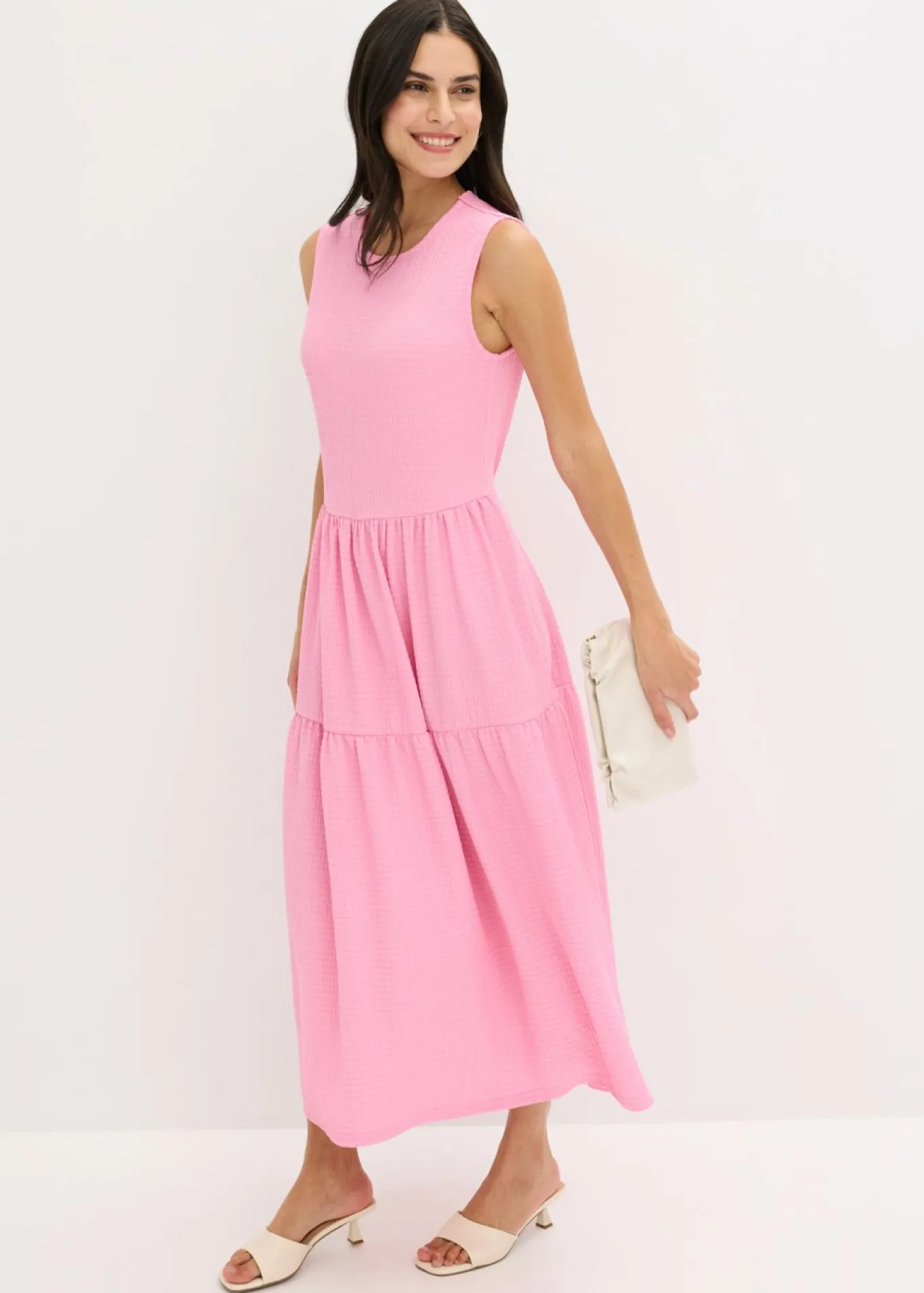 Vestido midi de punto estructurado con escote en la espalda