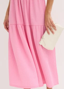 Vestido midi de punto estructurado con escote en la espalda