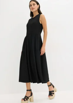 Vestido midi de punto estructurado con escote en la espalda