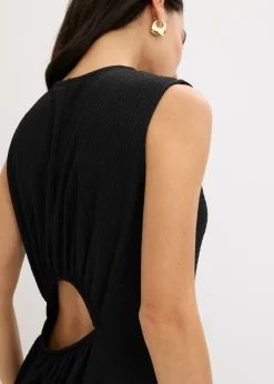 Vestido midi de punto estructurado con escote en la espalda