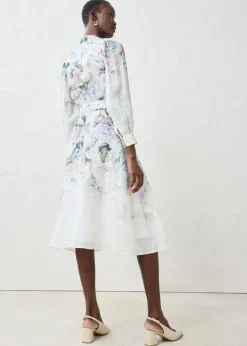Vestido midi de ramio (conjunto de 2 piezas con cinturón)