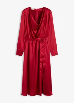 Vestido midi de satén brillante