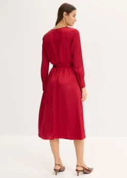 Vestido midi de satén brillante