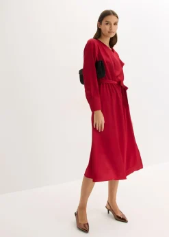 Vestido midi de satén brillante